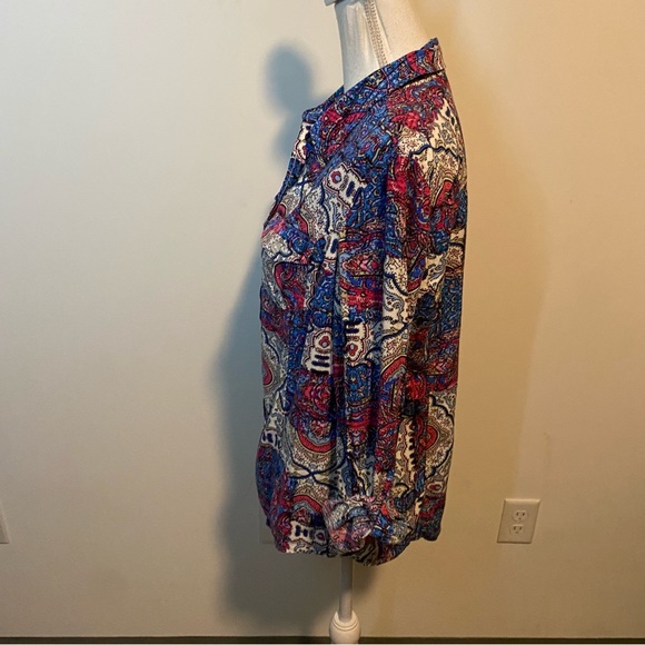 Jones New York Sport Paisley Long Sleeve Button Down Size Large - Picture 4 of 7
